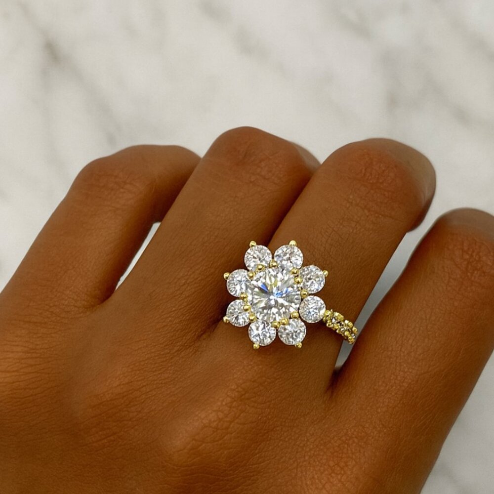 "Blakely" Floral Lab 925 Ring